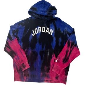 Jordan Sport DNA HBR Tie Dye Hoodie Blue Pink Black DJ0225-432 Mens 2XL